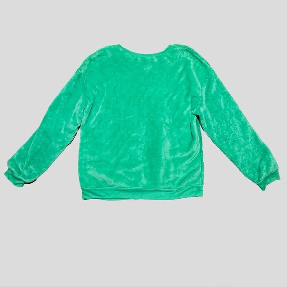 DR. SEUSS The Grinch Green Plush Crewneck Sweatshirt Naughty Santa Hat Size XXL - Picture 2 of 5